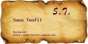 Sass Teofil névjegykártya